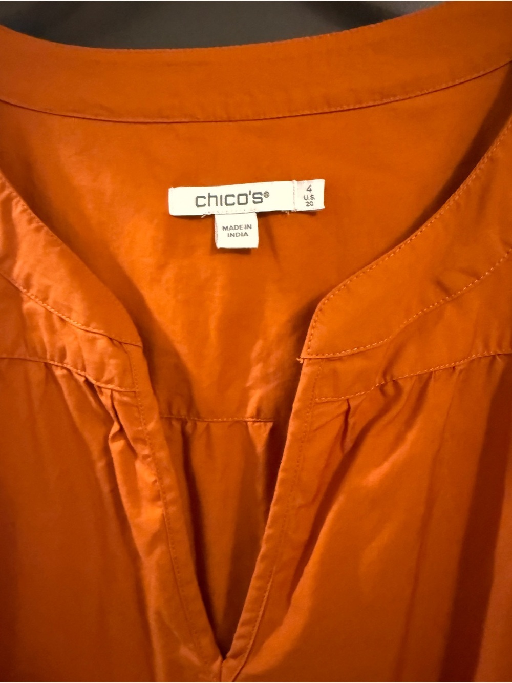 Chico's Orange Midi Dress with Black Embroidery - Picture 3 of 4